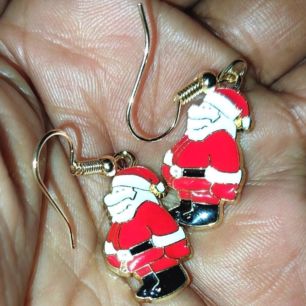 Santa Red Super Cute ute Festive Holiday Earrings